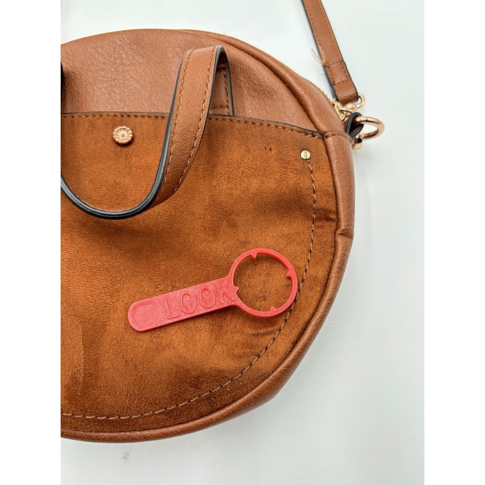 Lauren Conrad LC Round Crossbody Bag Brown Boho Festival Circle Purse - Picture 11 of 12